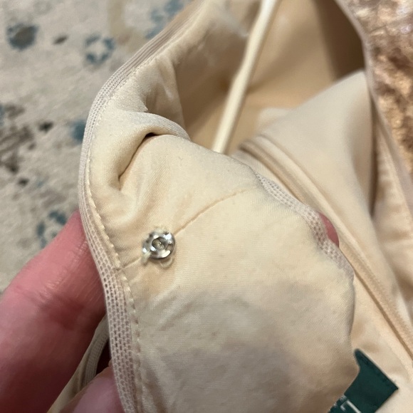 Lauren Ralph Lauren Champagne Sequin Floral Jacquard Dress - Picture 15 of 15